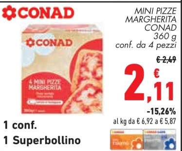 MINI PIZZE MARGHERITA CONAD