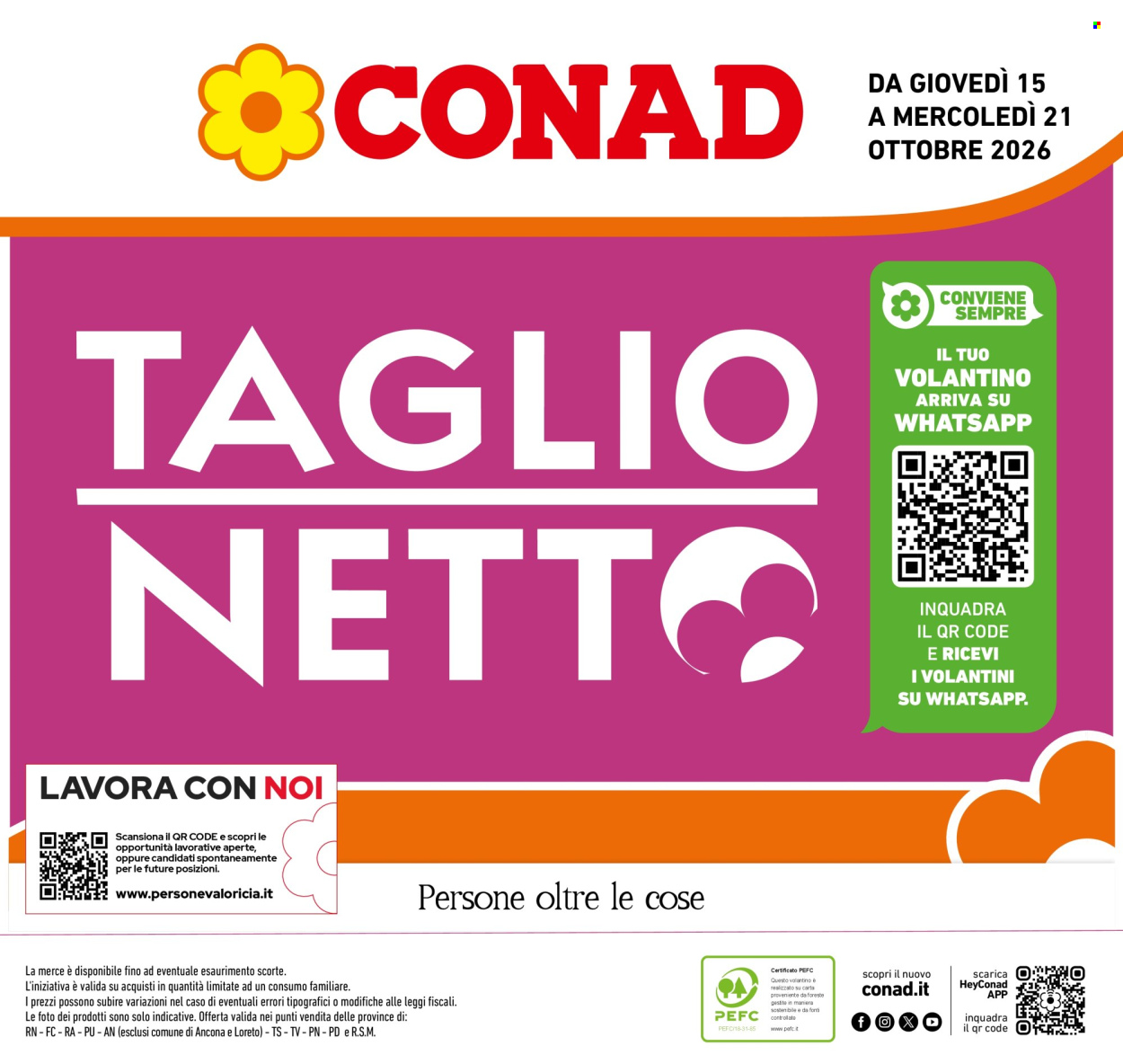 Volantino Conad - 15/10/2026 - 21/10/2026. Pagina 1