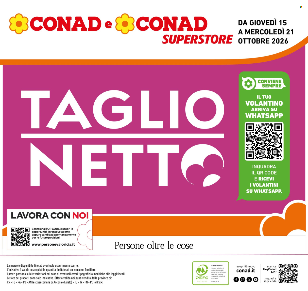 Volantino Conad Superstore - 15/10/2026 - 21/10/2026. Pagina 1