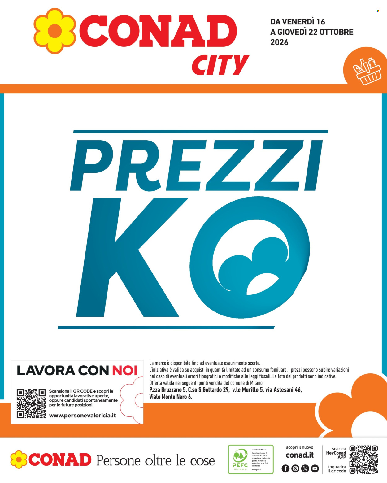 Volantino Conad City - 16/10/2026 - 22/10/2026. Pagina 1