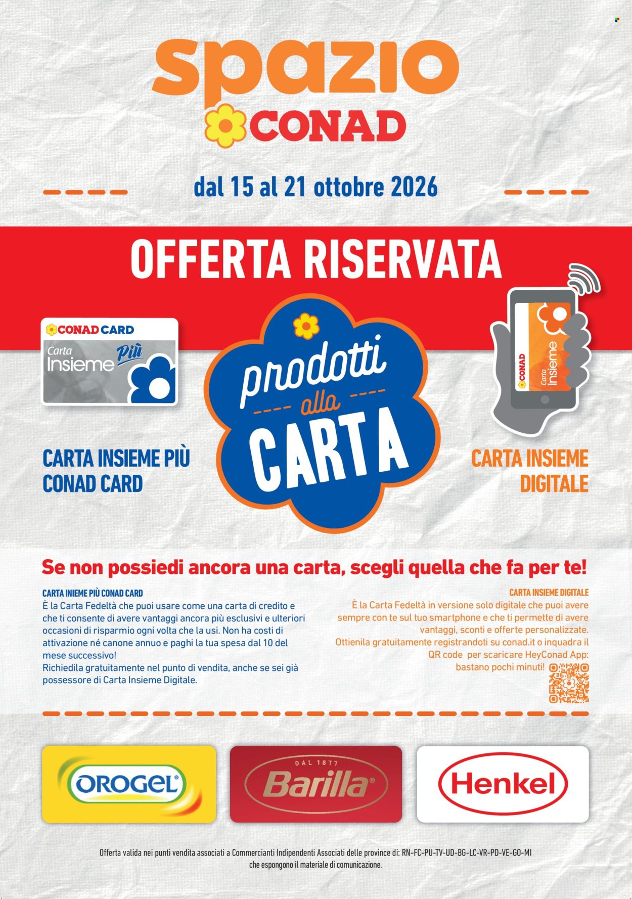 Volantino Spazio Conad - 15/10/2026 - 21/10/2026. Pagina 1