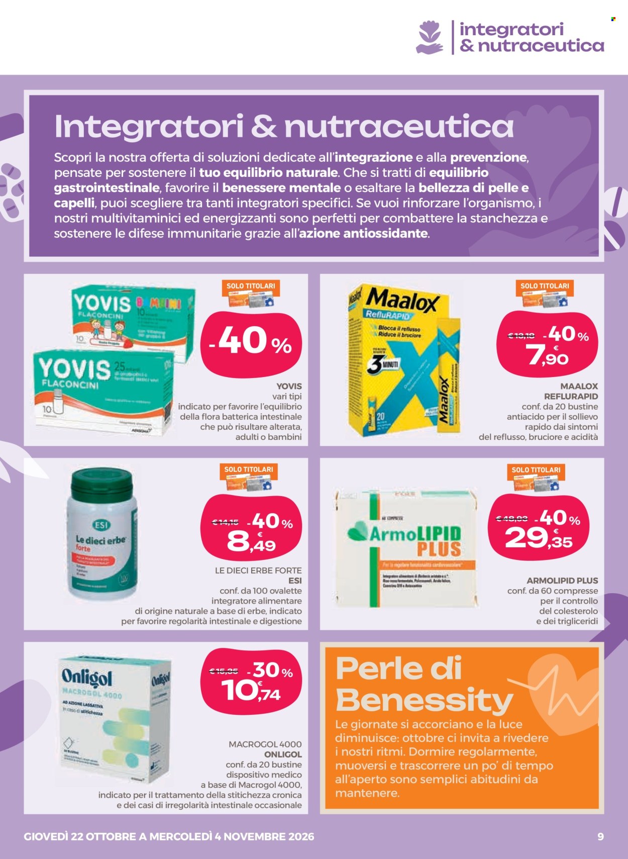 Volantino Benessity Conad - 22/10/2026 - 4/11/2026. Pagina 9