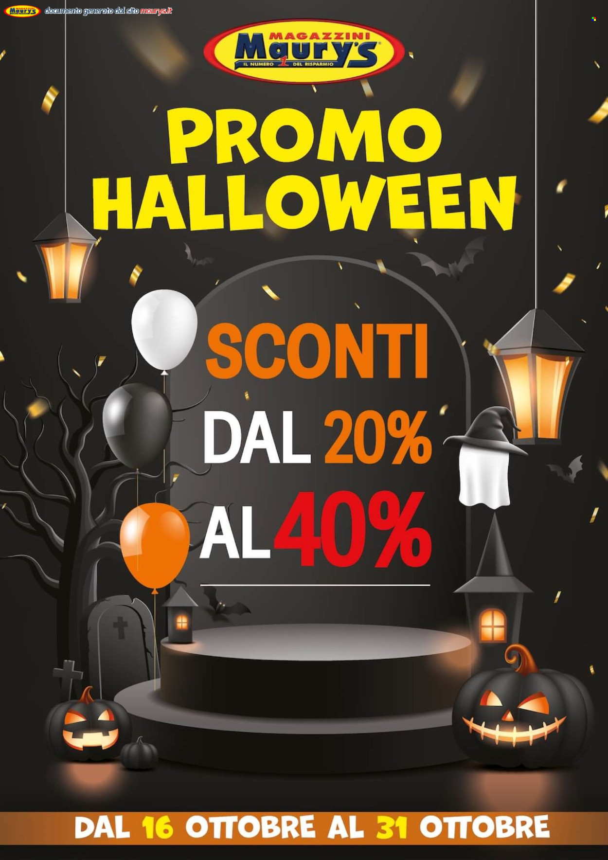 Volantino Maury's - 16/10/2026 - 31/10/2026. Pagina 1