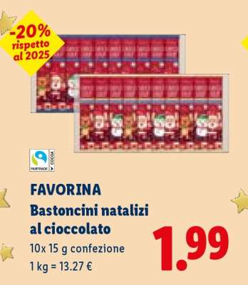Favorina Bastoncini natalizi al cioccolato