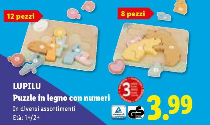 Lupilu Puzzle in legno con numeri
