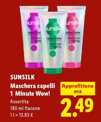 SUNSILK MASCHERA CAPELLI 1 MINUTE WOW