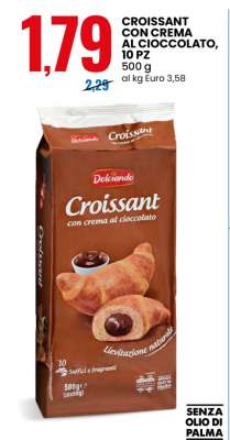 Croissant con crema al cioccolato, 10 pz