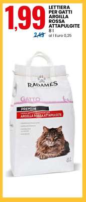 LETTIERA PER GATTI ARGILLA ROSSA ATTAPULGITE