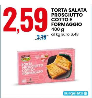 TORTA SALATA PROSCIUTTO COTTO E FORMAGGIO