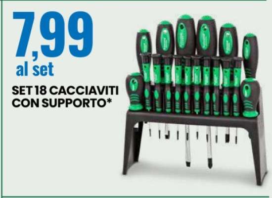 SET 18 CACCIAVITI CON SUPPORTO
