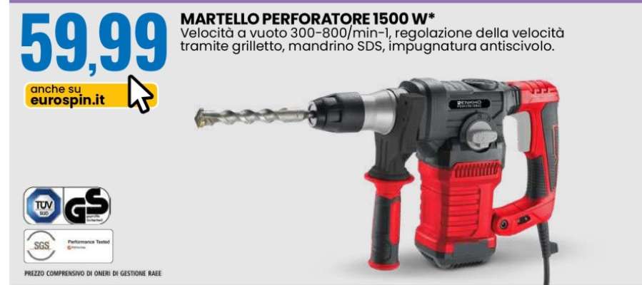 MARTELLO PERFORATORE 1500 W