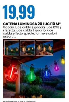 CATENA LUMINOSA 20 LUCI 10 M