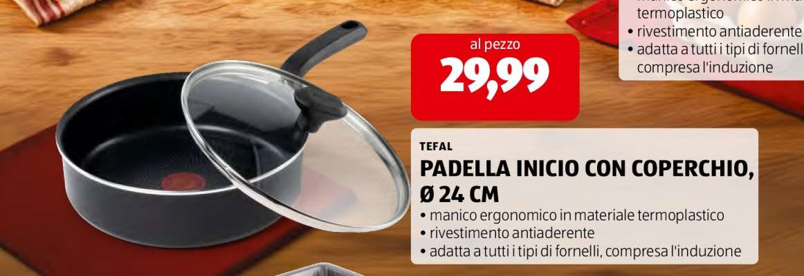 TEFAL PADELLA INICIO CON COPERCHIO, Ø 24 CM