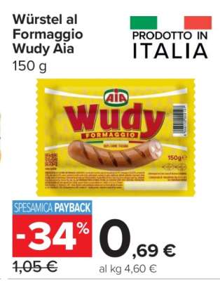 Würstel al Formaggio Wudy Aia