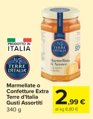 Marmellate o Confetture Extra Terre d’Italia Gusti Assortiti