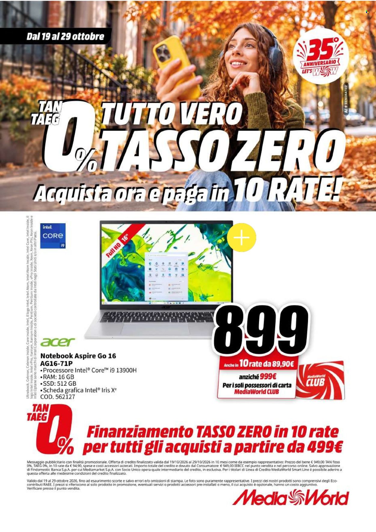Volantino MediaWorld - 19/10/2026 - 29/10/2026. Pagina 23