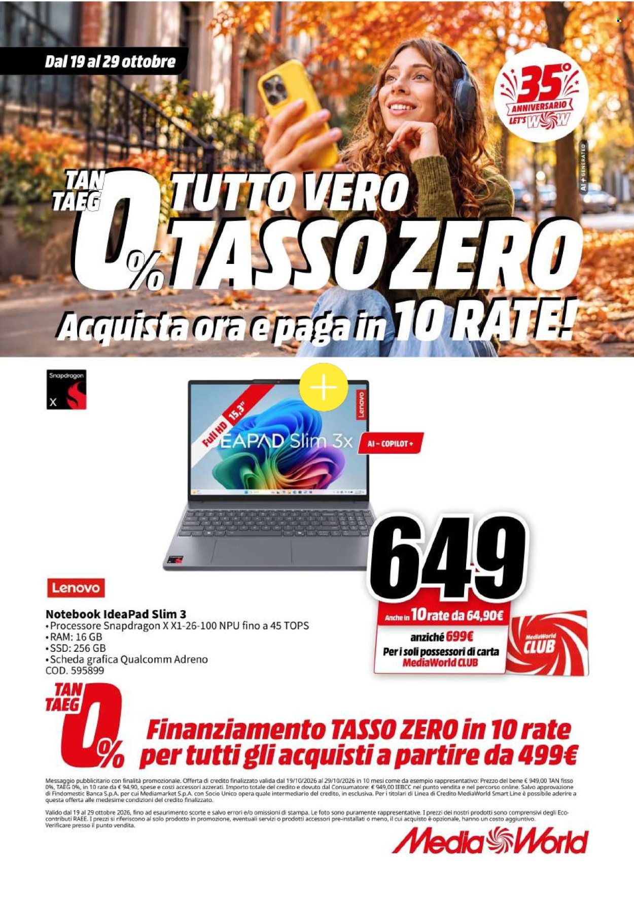 Volantino MediaWorld - 19/10/2026 - 29/10/2026. Pagina 25