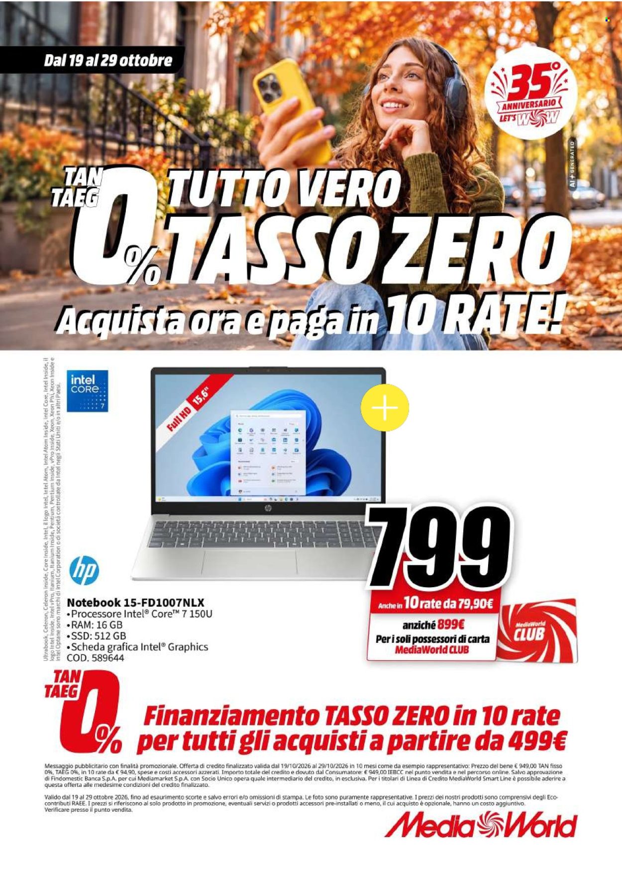 Volantino MediaWorld - 19/10/2026 - 29/10/2026. Pagina 27