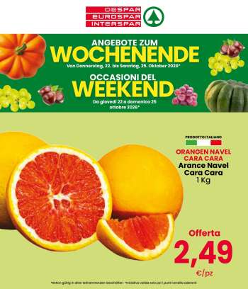 Volantino Eurospar - 22/10/2026 - 25/10/2026.