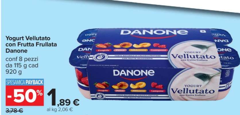 Yogurt Vellutato con Frutta Frullata Danone