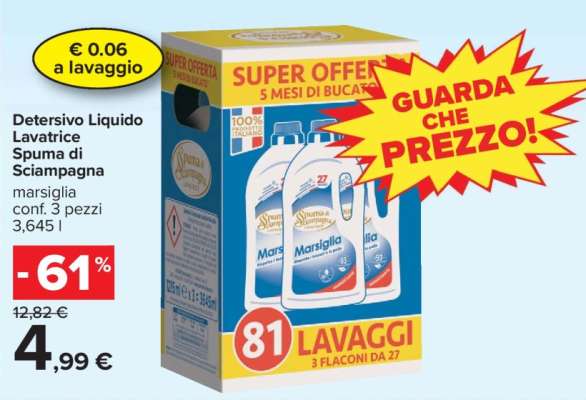 Detersivo Liquido Lavatrice Spuma di Sciampagna