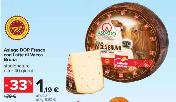 Asiago DOP Fresco con Latte di Vacca Bruna