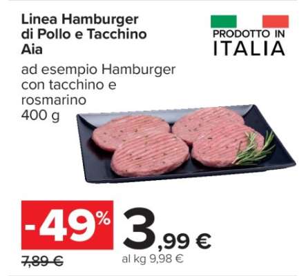 Linea Hamburger di Pollo e Tacchino Aia