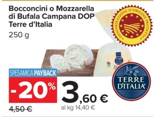 Bocconcini o Mozzarella di Bufala Campana DOP Terre d’Italia