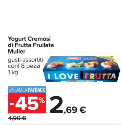 Yogurt Cremosi di Frutta Frullata Muller