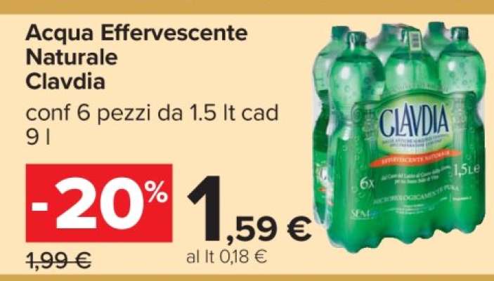 Acqua Effervescente Naturale Clavdia