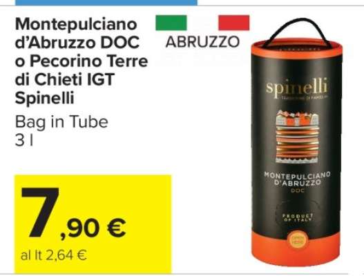 Montepulciano d’Abruzzo DOC o Pecorino Terre di Chieti IGT Spinelli