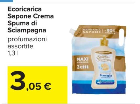 Ecoricarica Sapone Crema Spuma di Sciampagna
