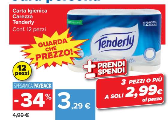 Carta Igienica Carezza Tenderly