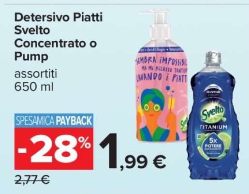 Detersivo Piatti Svelto concentrato o pump