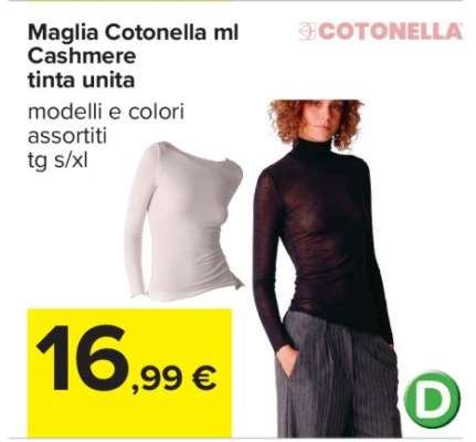 Maglia Cotonella ml Cashmere tinta unita