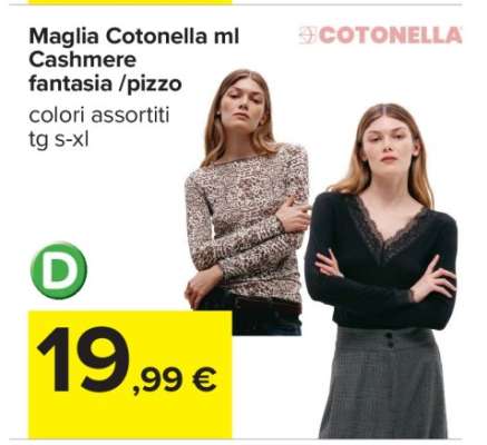 Maglia Cotonella ml Cashmere fantasia /pizzo