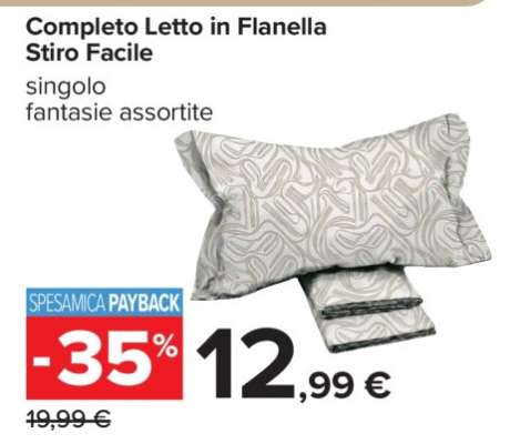 Completo Letto in Flanella Stiro Facile