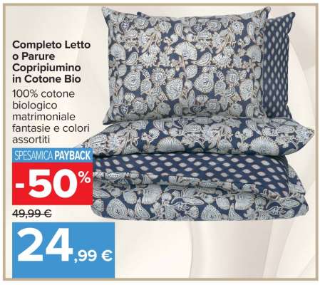 Completo Letto o Parure Copripiumino in Cotone Bio