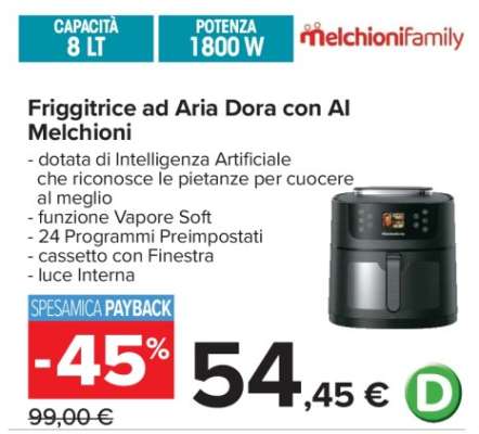 Friggitrice ad Aria Dora con AI Melchioni