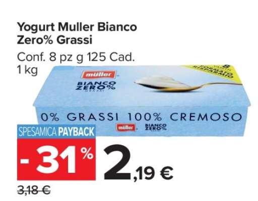 Yogurt Muller Bianco Zero% Grassi
