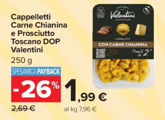 Cappelletti Carne Chianina e Prosciutto Toscano DOP Valentini