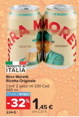 BIRRA MORETTI RICETTA ORIGINALE