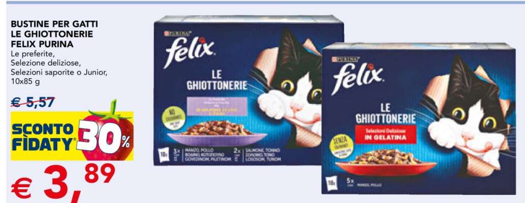 BUSTINE PER GATTI LE GHIOTTONERIE FELIX PURINA