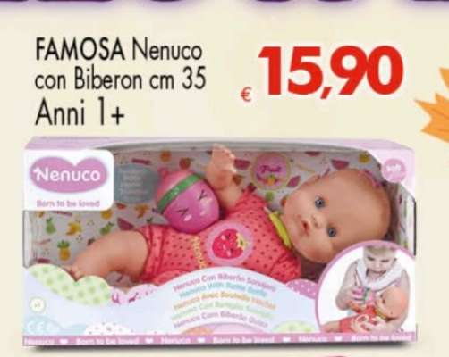 FAMOSA Nenuco con Biberon cm 35