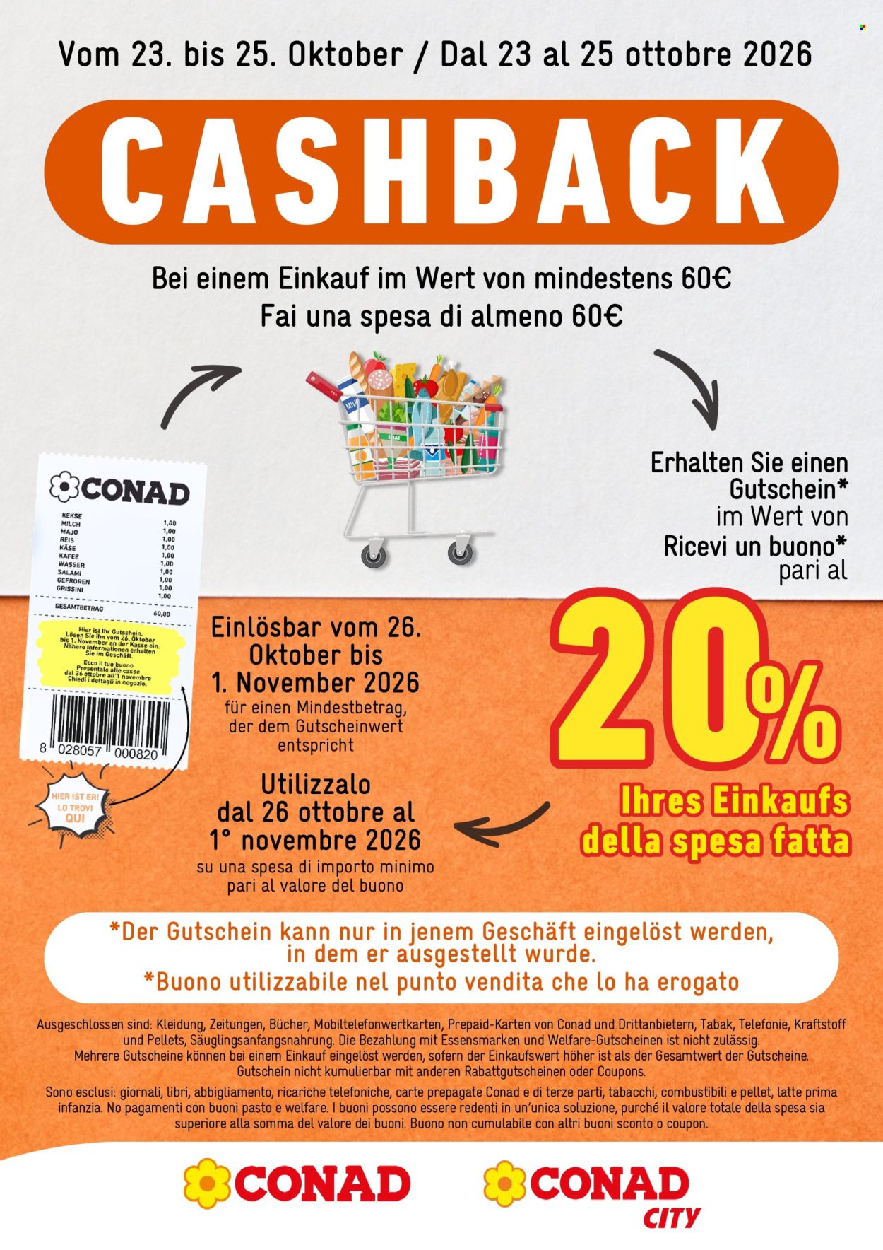 Volantino Conad - 23/10/2026 - 25/10/2026. Pagina 1