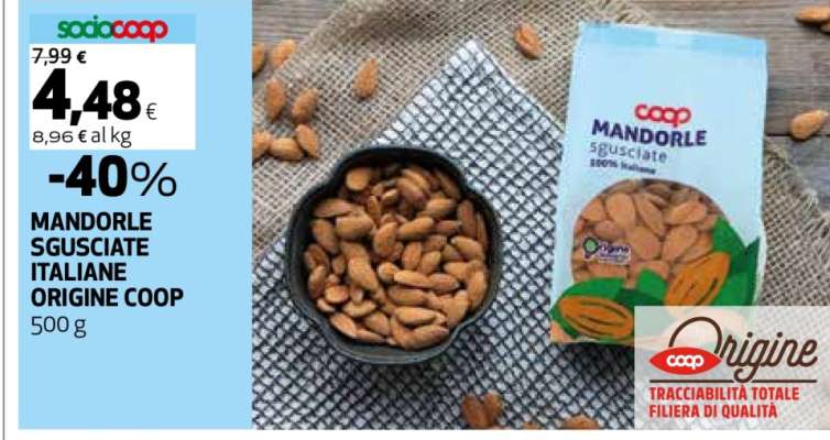 MANDORLE SGUSCIATE ITALIANE ORIGINE COOP