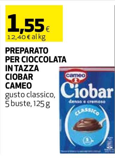 Preparato per Cioccolata in Tazza Ciobar Cameo