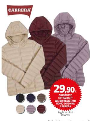 GIUBBOTTO ULTRALIGHT WATER RESISTANT UOMO O DONNA CARRERA