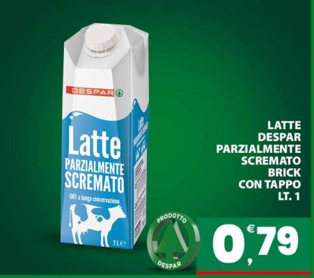 LATTE DESPAR PARZIALMENTE SCREMATO BRICK CON TAPPO LT. 1