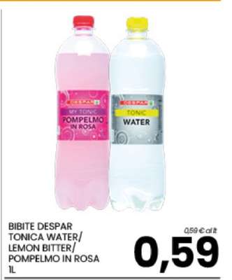 BIBITE DESPAR TONICA WATER/LEMON BITTER/POMPELMO IN ROSA